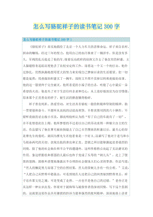 怎么写骆驼祥子的读书笔记300字.doc