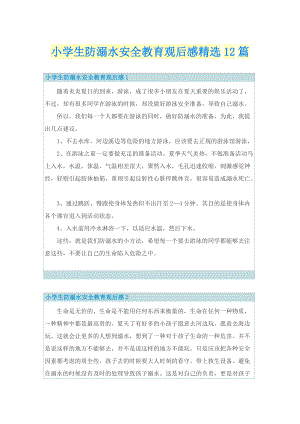 小学生防溺水安全教育观后感精选12篇.doc