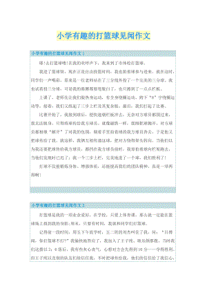 小学有趣的打篮球见闻作文.doc