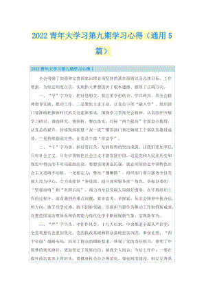 2022青年大学习第九期学习心得（通用5篇）.doc