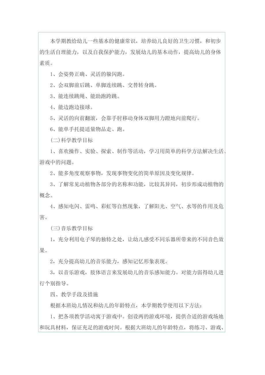 幼儿园大班教师个人教学计划.doc_第2页