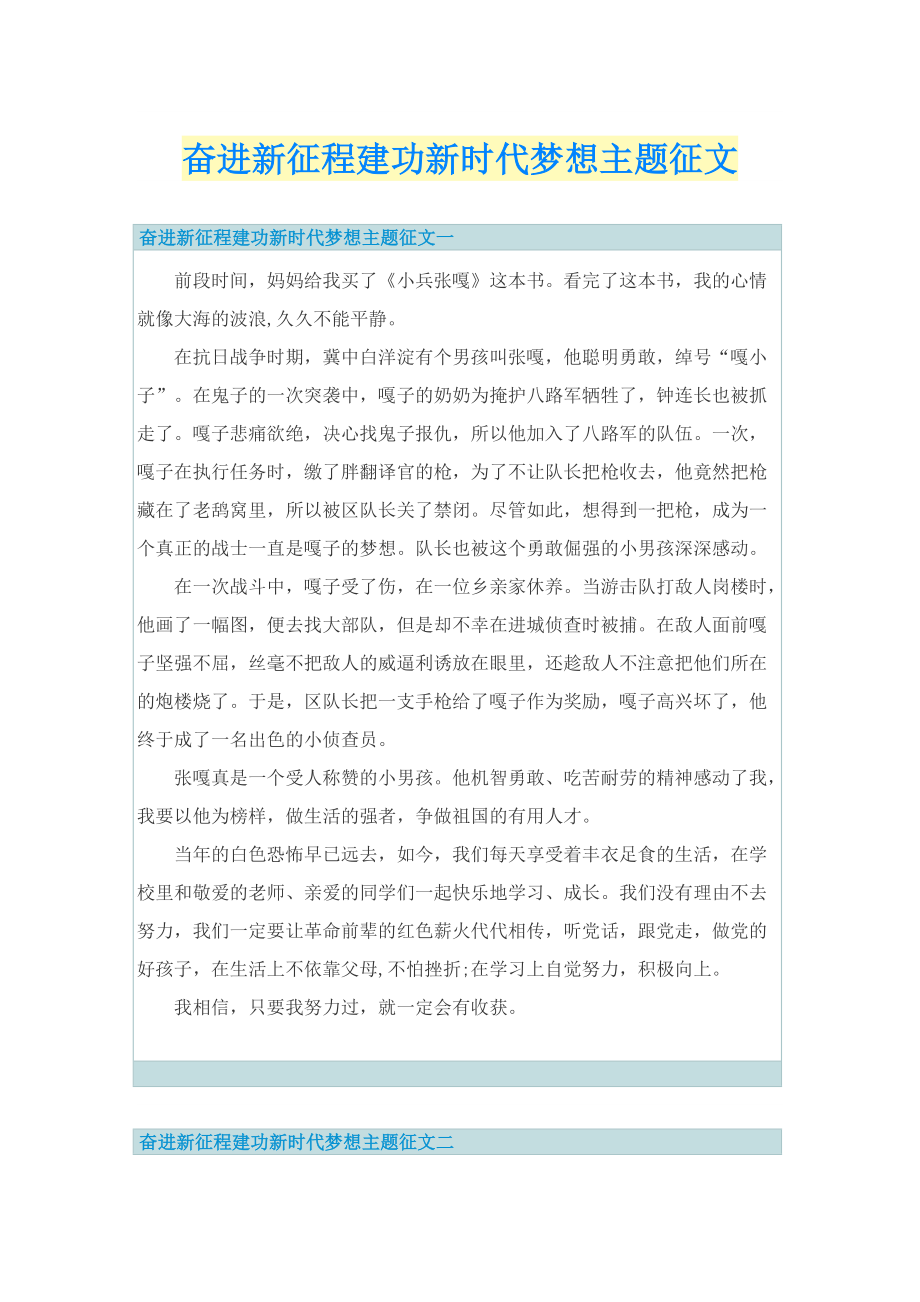 奋进新征程建功新时代梦想主题征文.doc_第1页