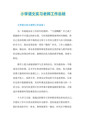 小学语文实习老师工作总结.doc