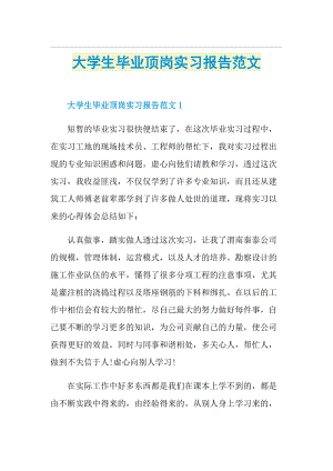 大学生毕业顶岗实习报告范文.doc