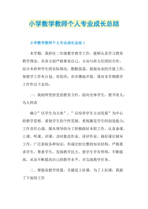 小学数学教师个人专业成长总结.doc