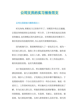 公司文员的实习报告范文.doc