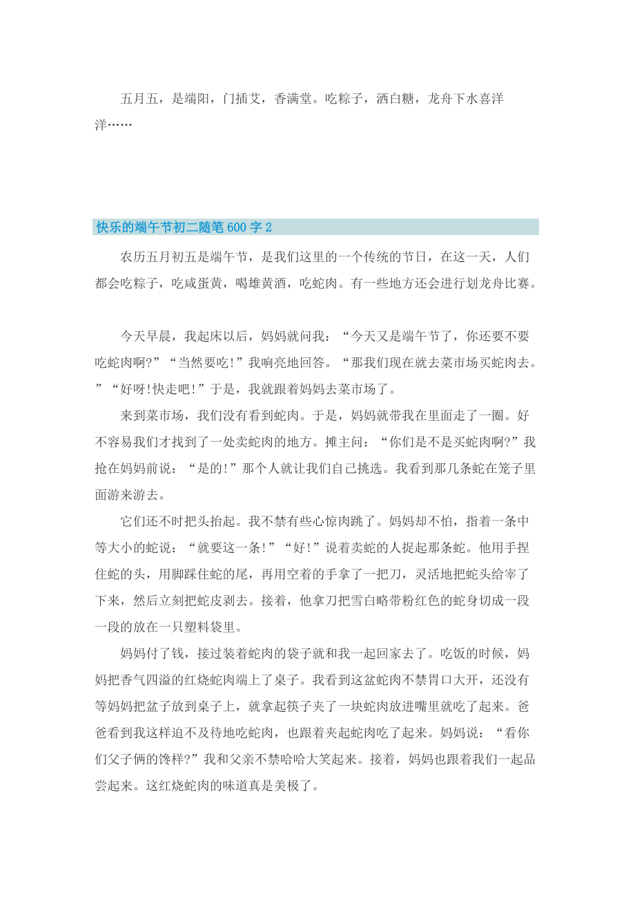 快乐的端午节初二随笔600字10篇.doc_第2页