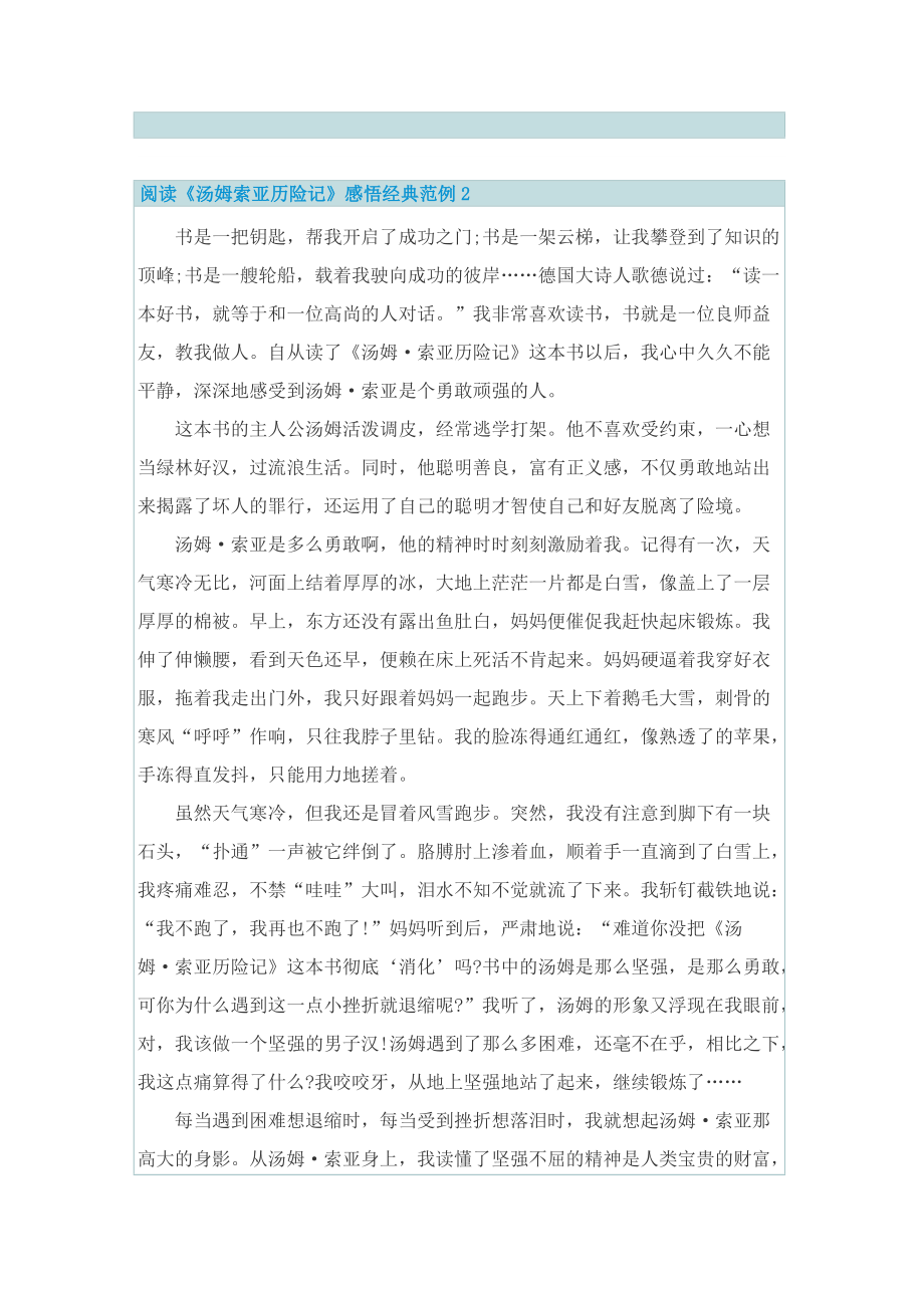 阅读《汤姆索亚历险记》感悟经典范例.doc_第2页