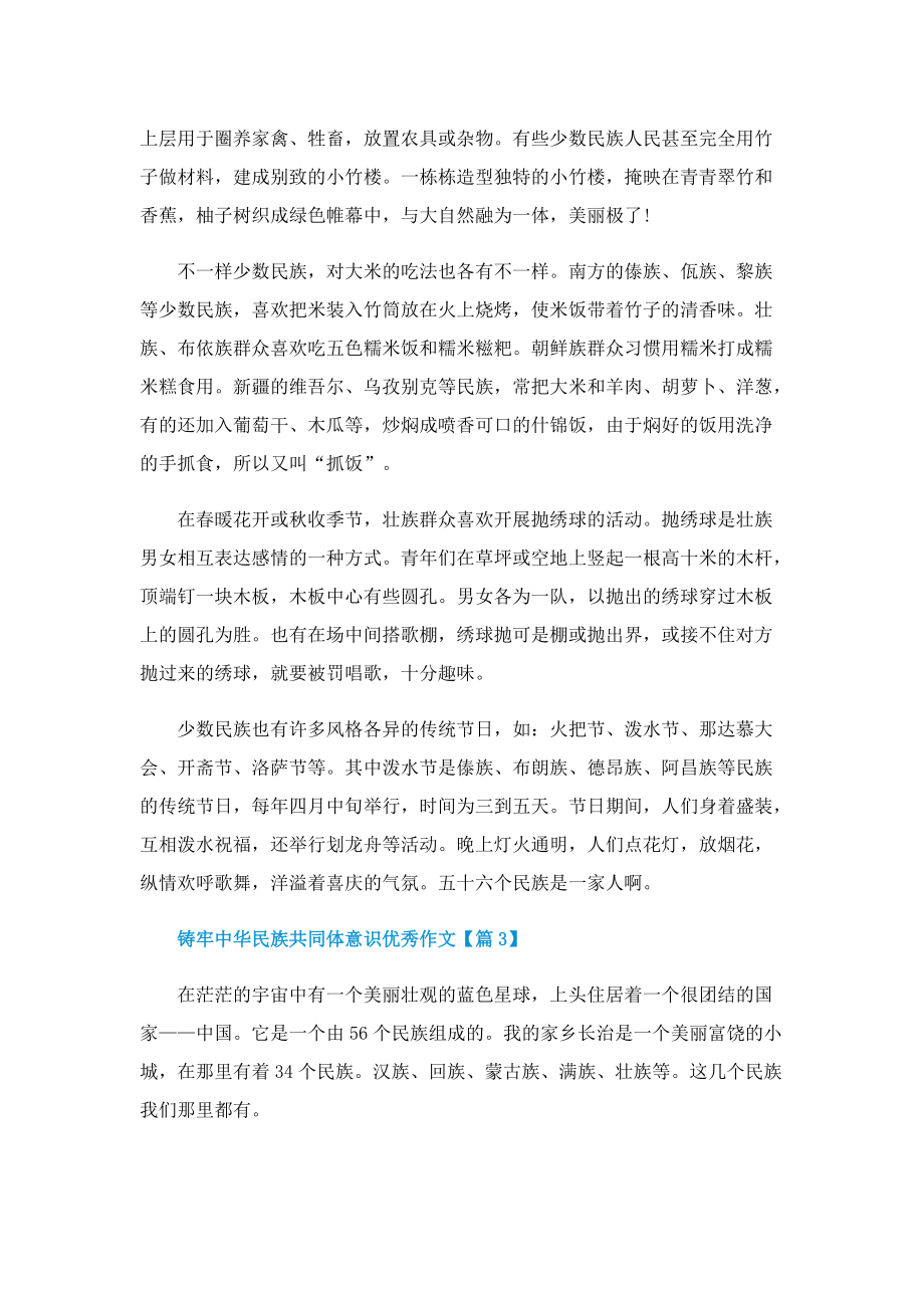 铸牢中华民族共同体意识优秀作文精选.doc_第3页