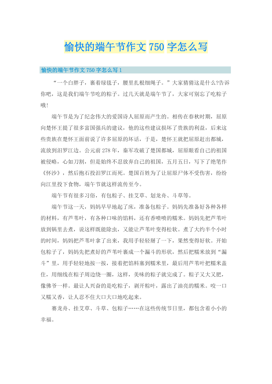 愉快的端午节作文750字怎么写.doc_第1页