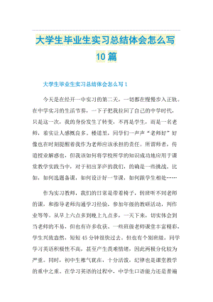 大学生毕业生实习总结体会怎么写10篇.doc