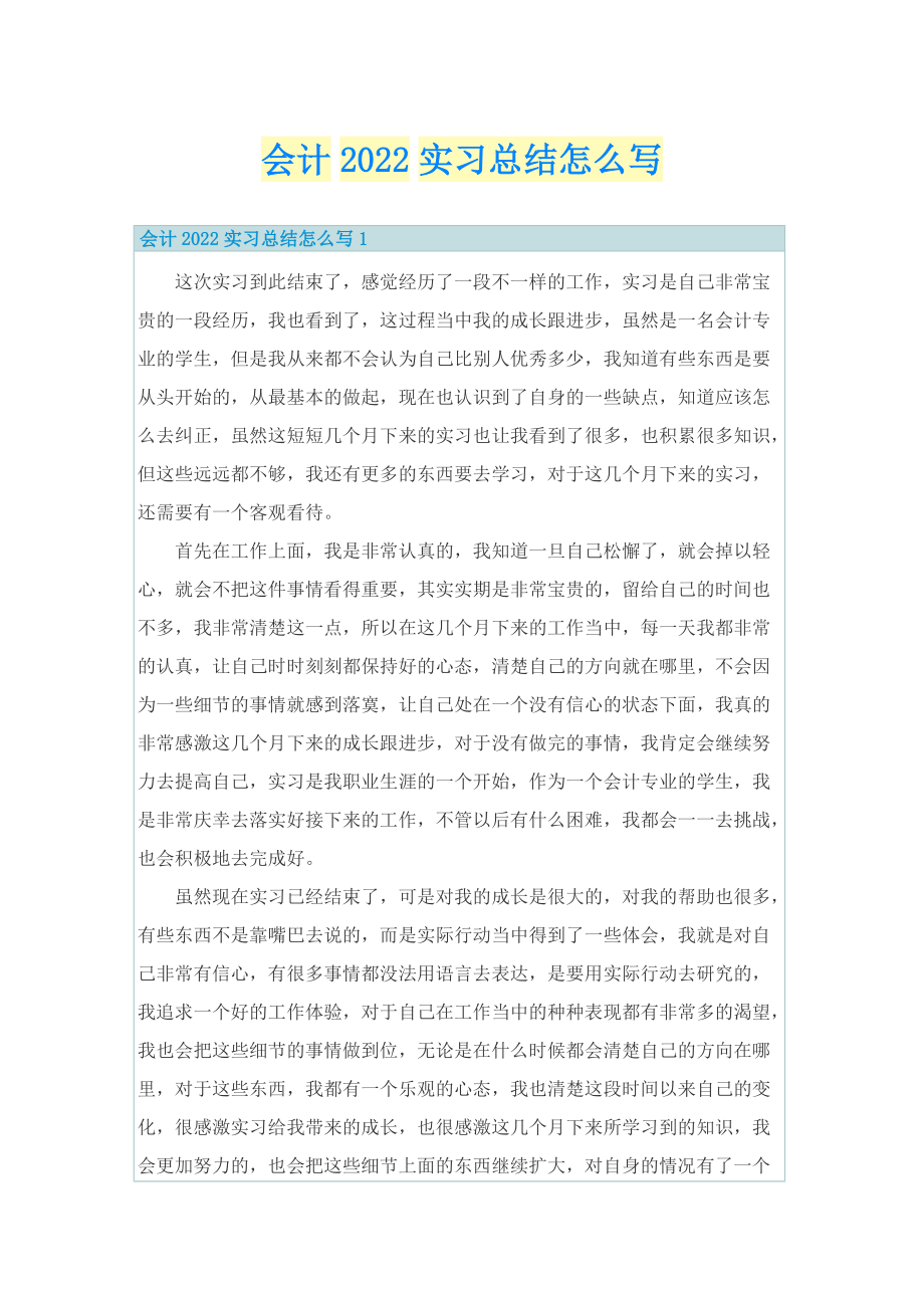 会计2022实习总结怎么写.doc_第1页