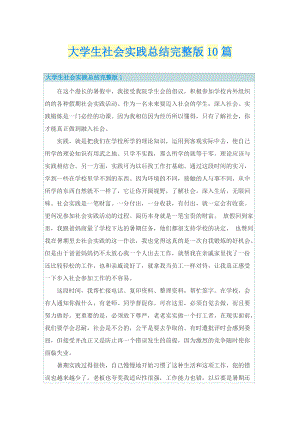 大学生社会实践总结完整版10篇.doc