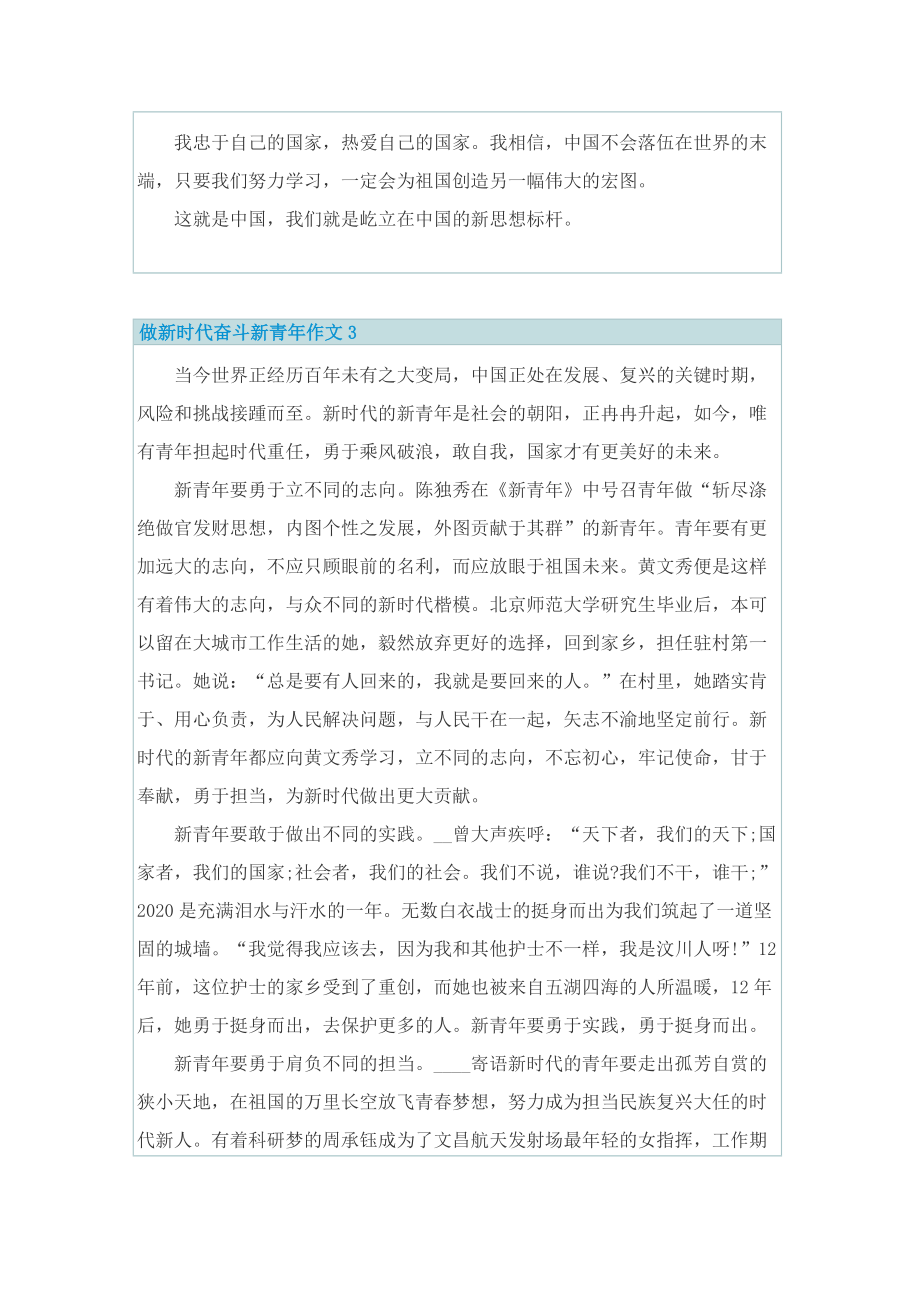 做新时代奋斗新青年作文【优选5篇】.doc_第3页