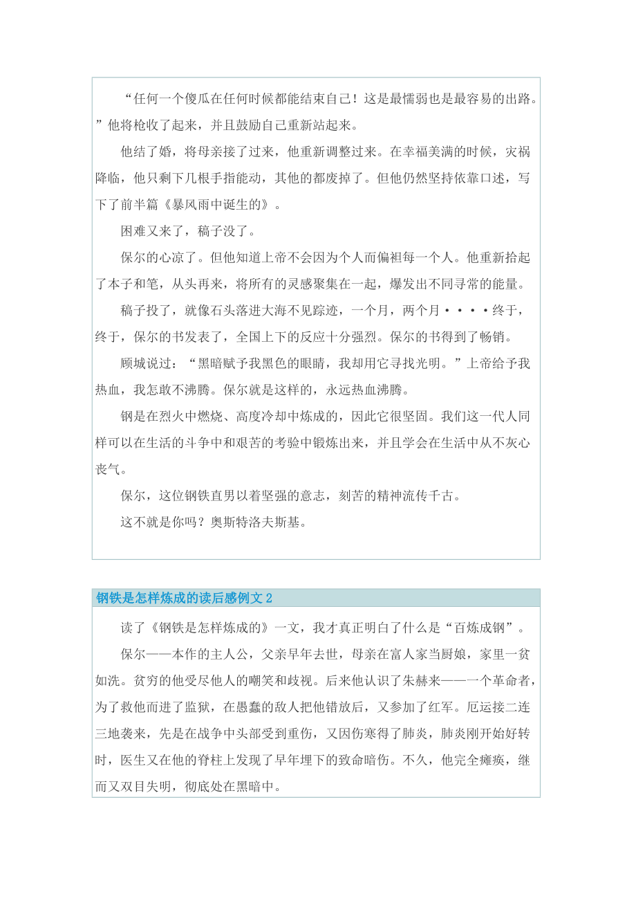 钢铁是怎样炼成的读后感例文.doc_第2页