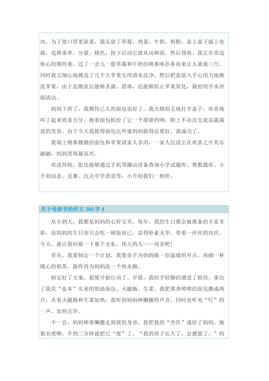 关于母亲节的作文300字8篇.doc_第3页