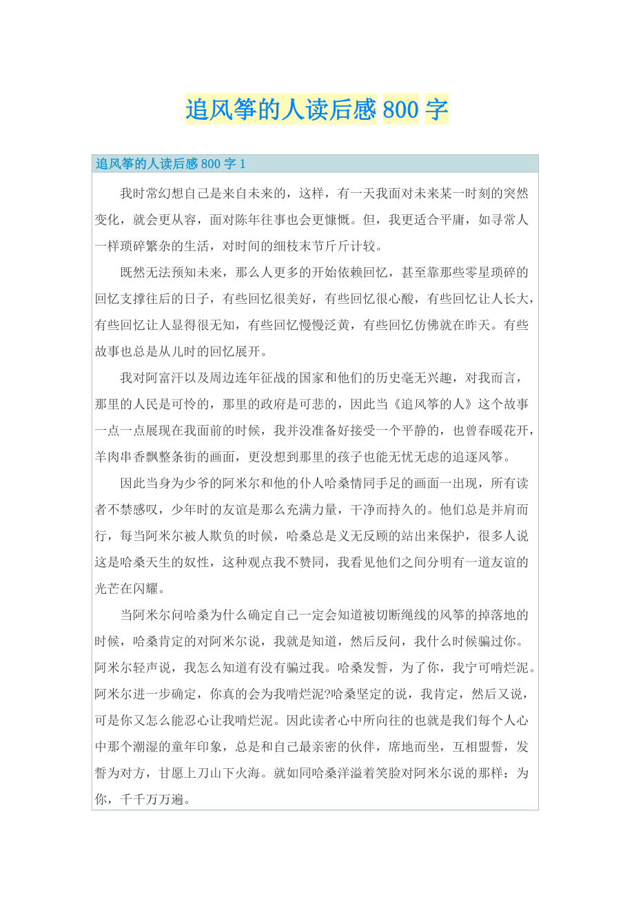 追风筝的人读后感800字.doc_第1页