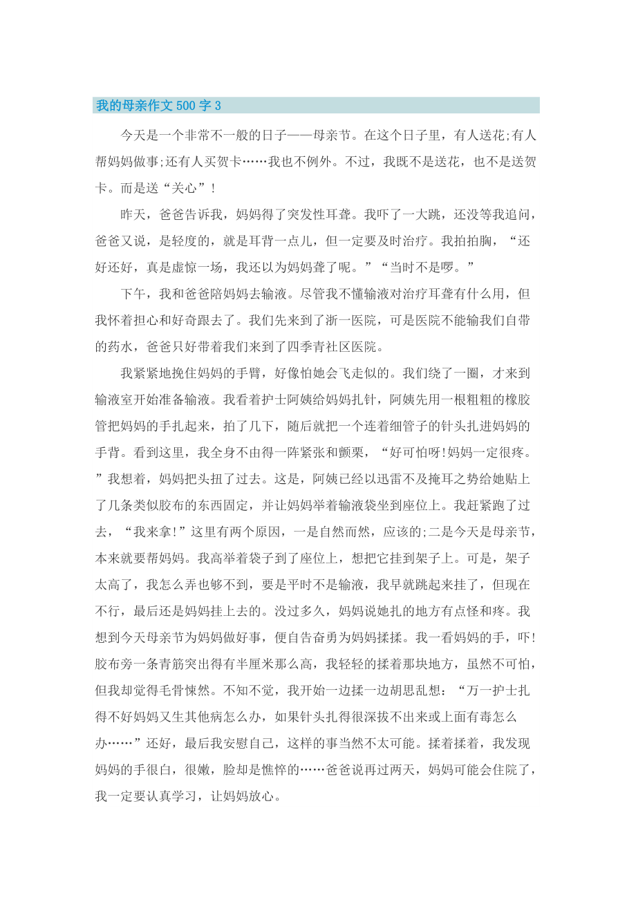 我的母亲作文500字6篇.doc_第3页