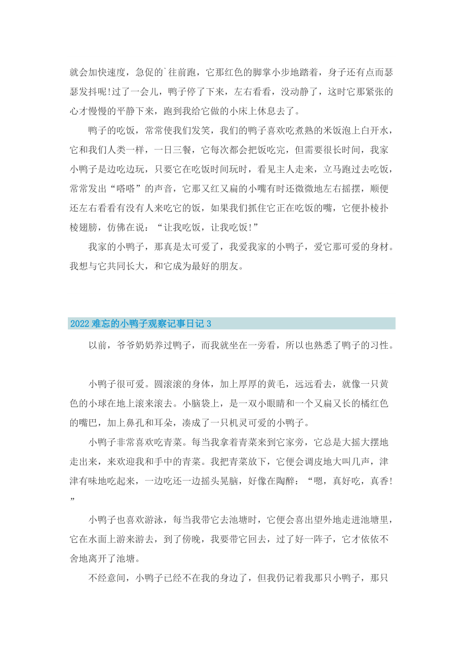 2022难忘的小鸭子观察记事日记.doc_第2页