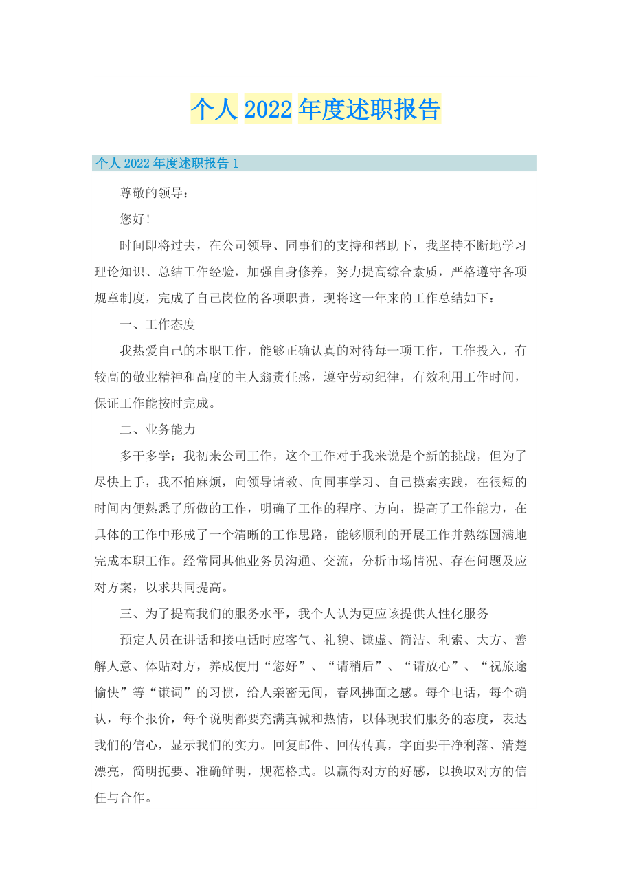 个人2022年度述职报告.doc_第1页