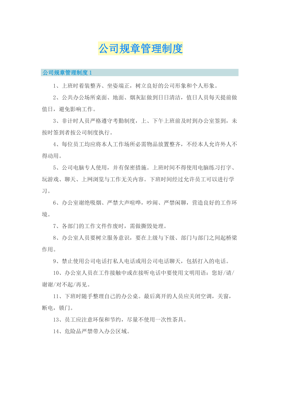 公司规章管理制度.doc_第1页