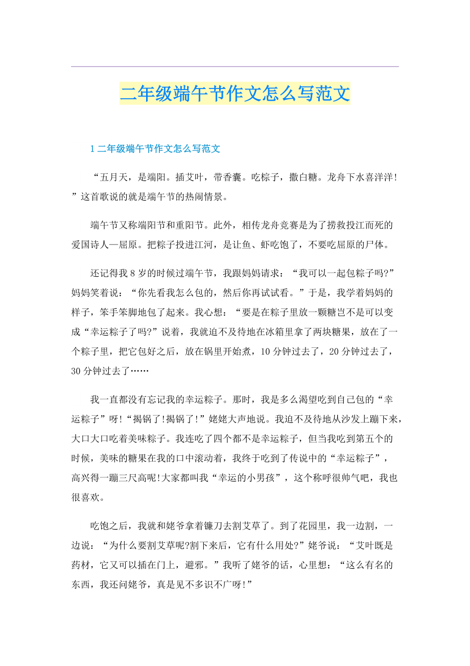 二年级端午节作文怎么写范文.doc_第1页