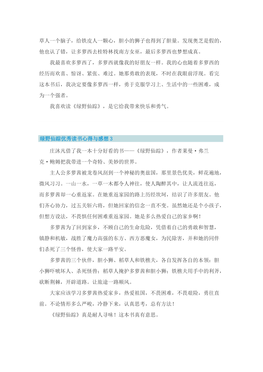 绿野仙踪优秀读书心得与感想.doc_第2页