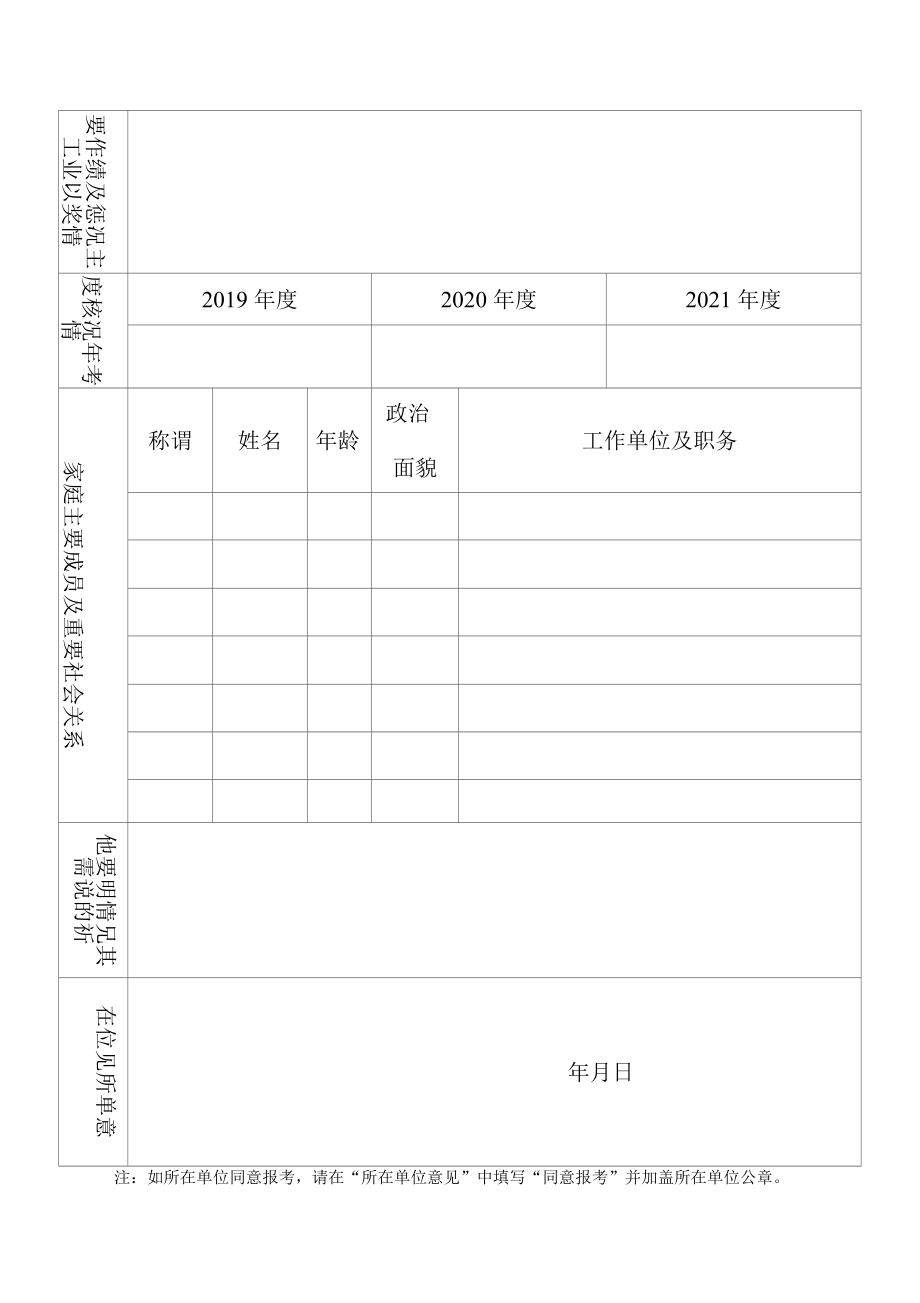 2022黑龙江省财政厅公开遴选公务员报名表.docx_第2页