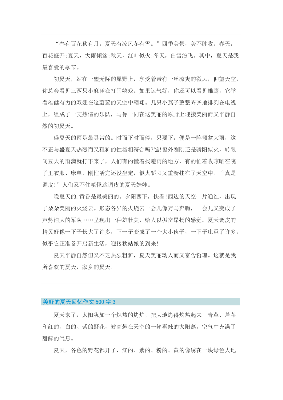 美好的夏天回忆作文500字六篇.doc_第2页