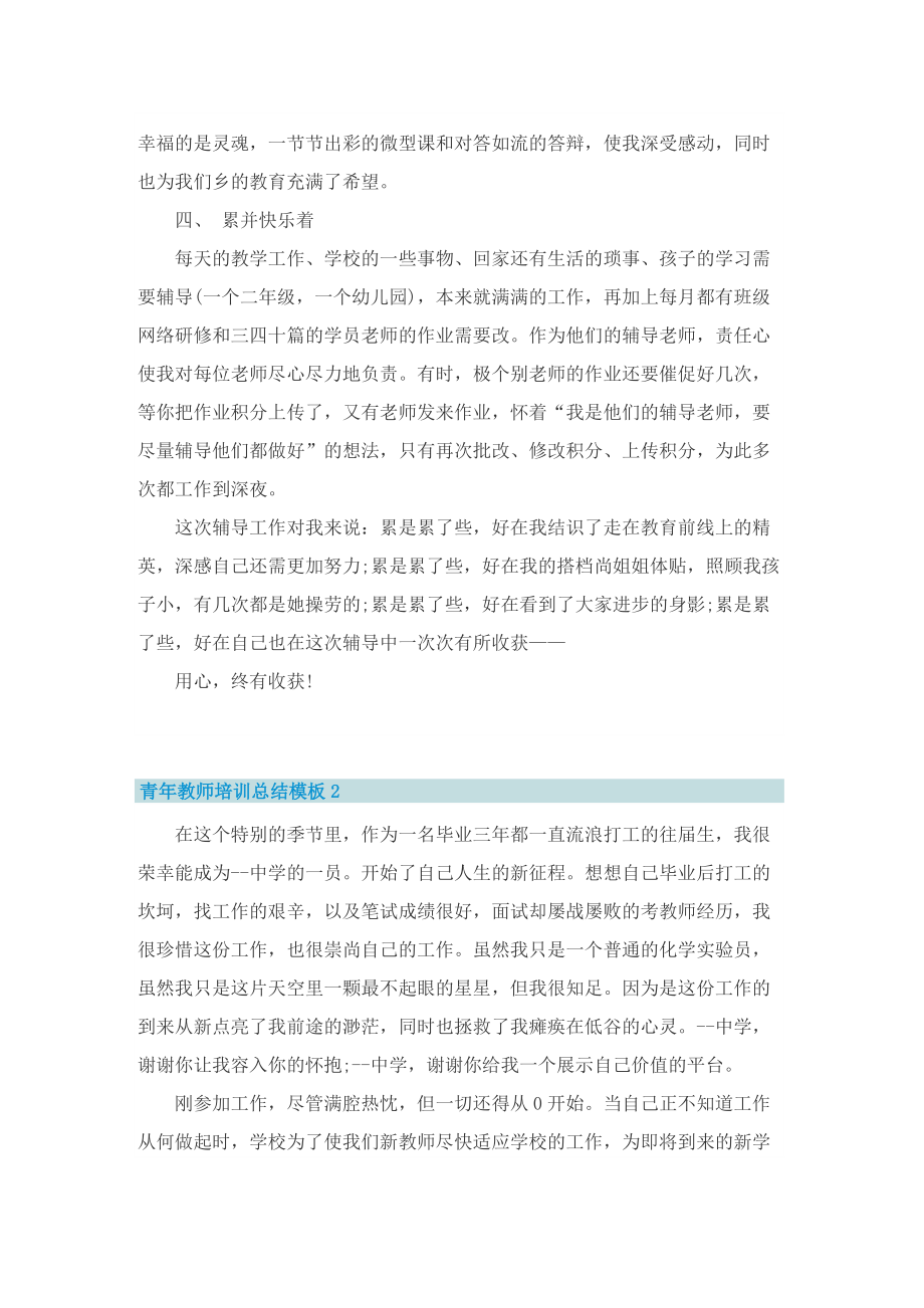 青年教师培训总结模板.doc_第2页