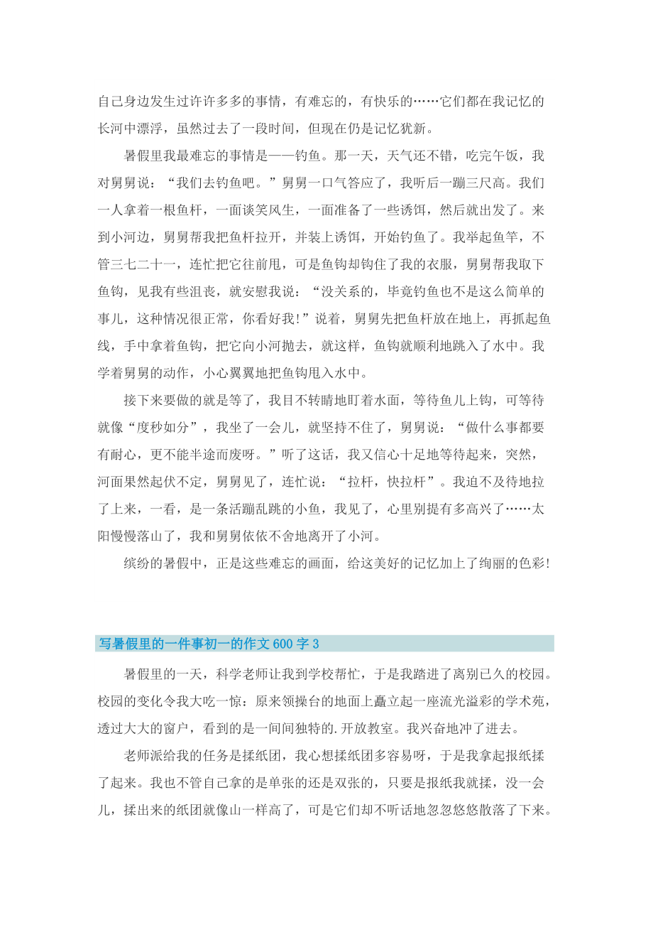 写暑假里的一件事初一的作文600字.doc_第2页