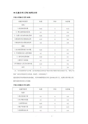 四大银行CPM矩阵分析.doc