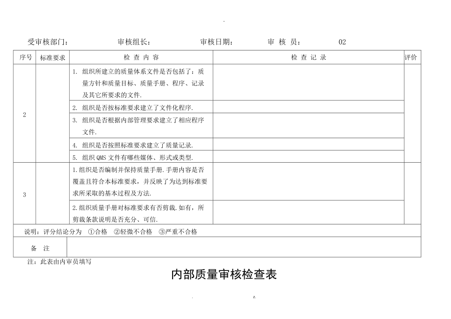 内部质量审核检查表一.doc_第2页