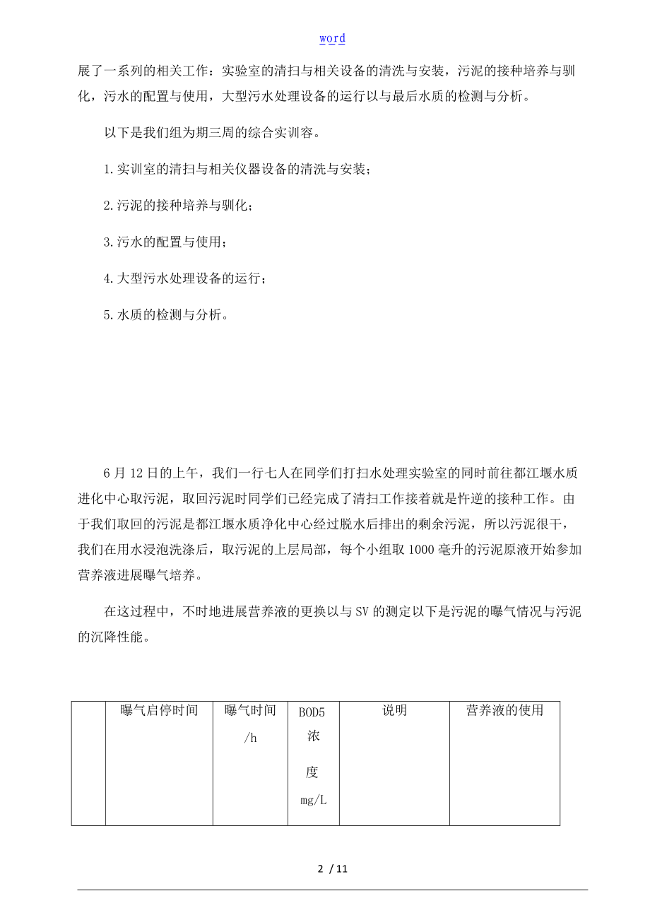 水处理大型综合实训资料报告材料.doc_第2页