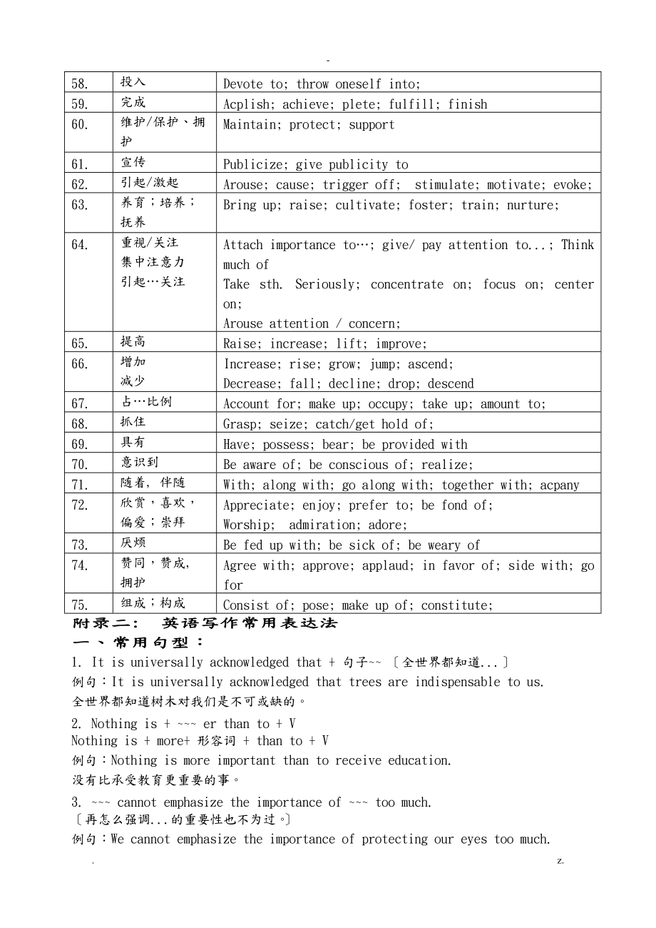 英语写作常用动词表及写作常用表达法.doc_第3页