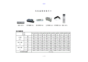 风机盘管全参数尺寸.doc