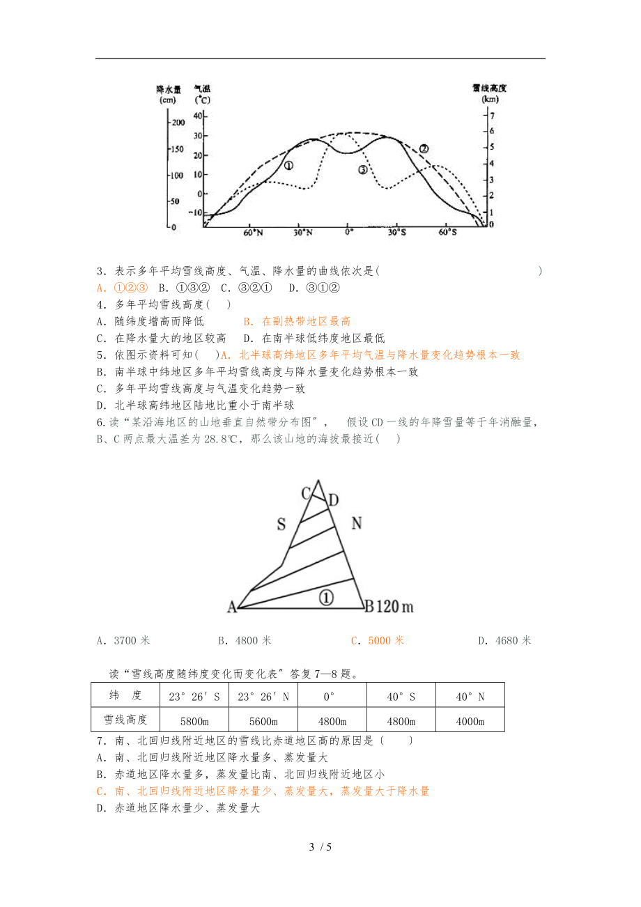 雪线高度分布规律及成因分析报告.doc_第3页