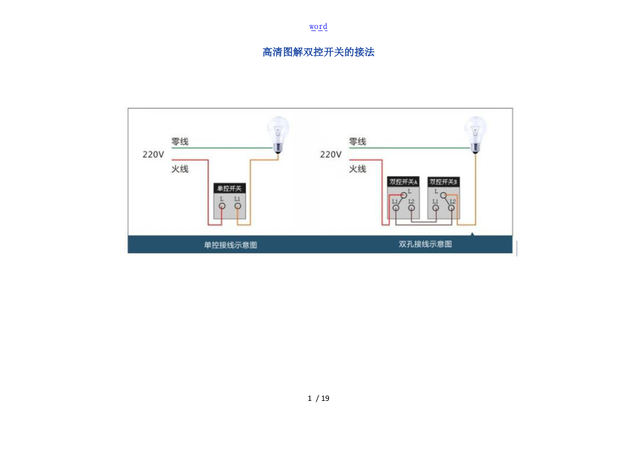 高清现用图解双控开关的接法.doc_第1页