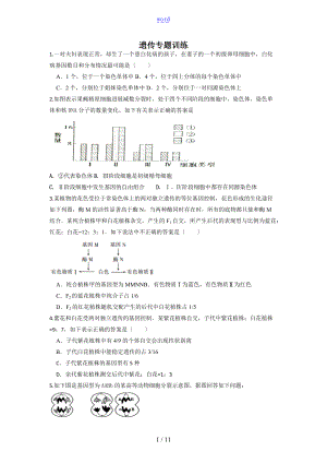 遗传专题训练带问题详解解析汇报.doc