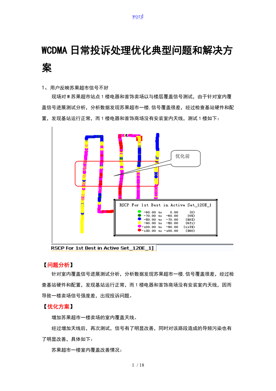 WCDMA日常投诉处理优化典型问题和解决方案设计.doc_第1页