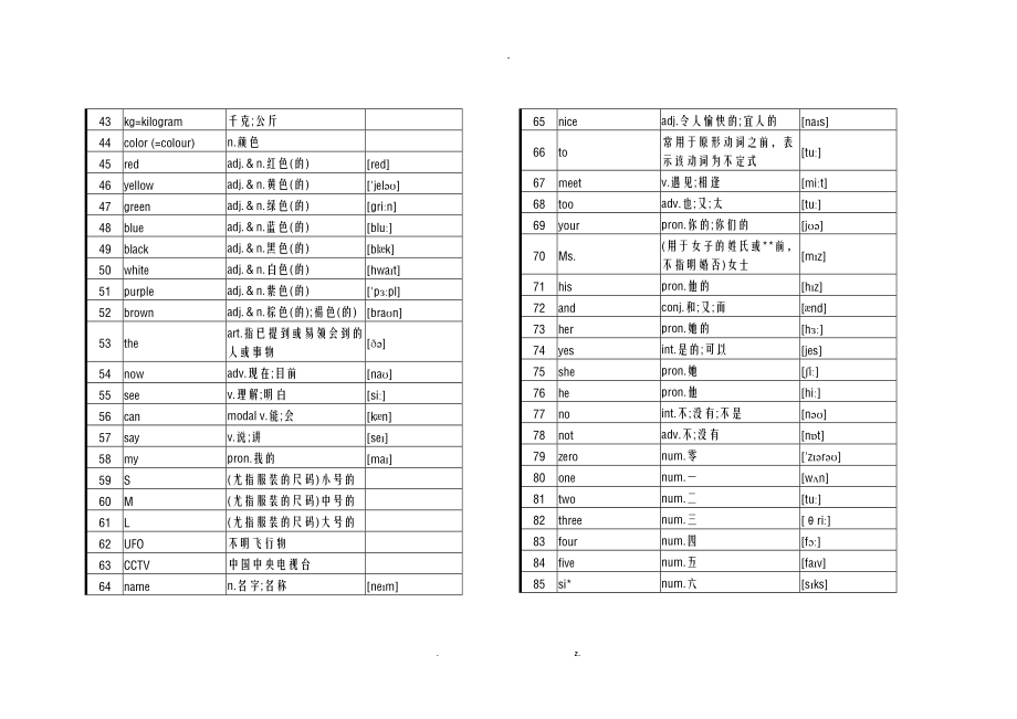 -七级英语上册单词表格打印版.doc_第2页