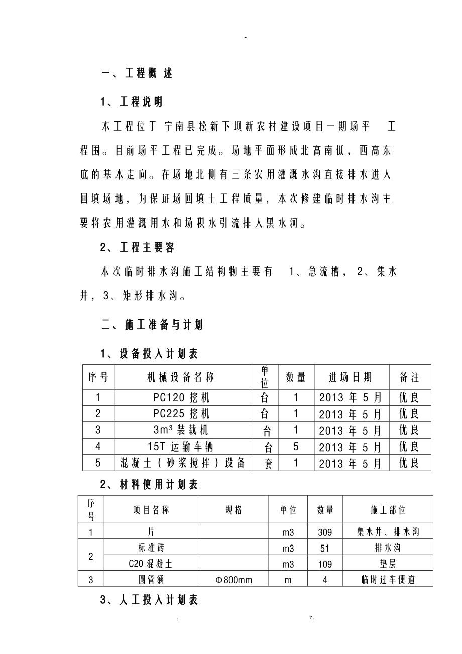 场地内临时排水沟施工组织设计.doc_第1页