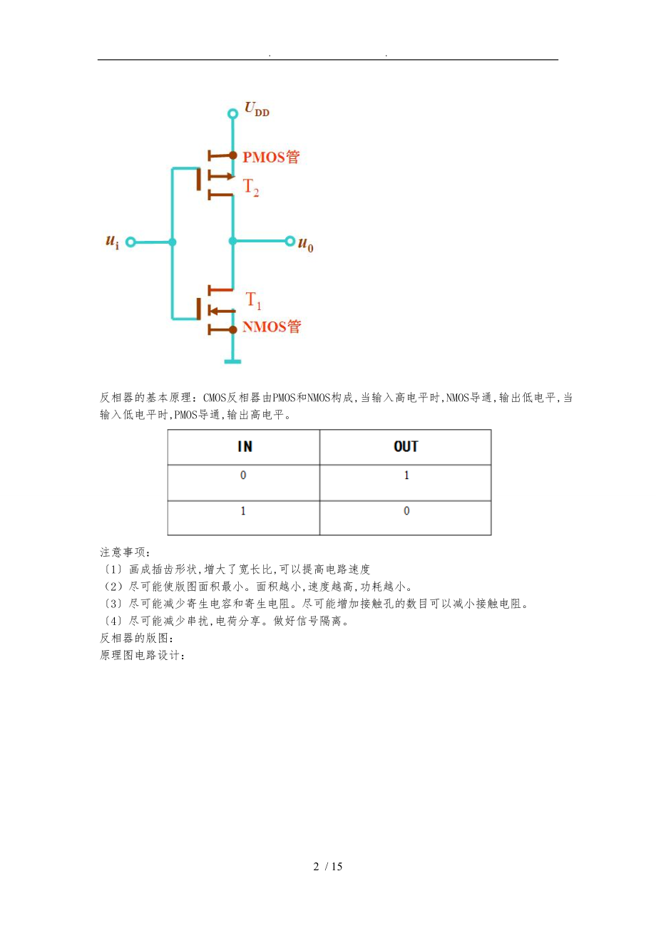 福州大学集成电路版图设计实验报告.doc_第2页