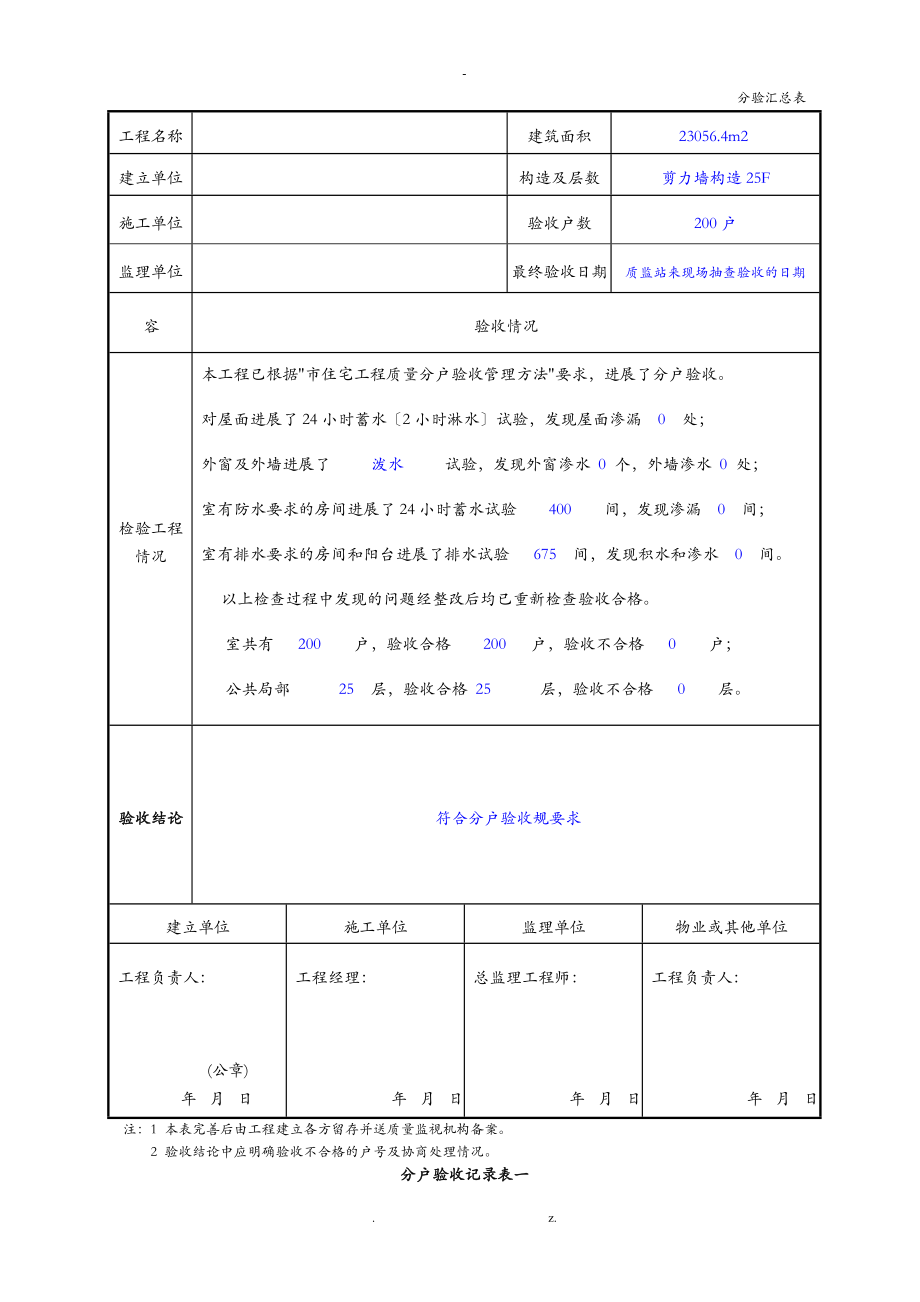 2107重庆市住宅工程施工质量分户验收表格.doc_第2页