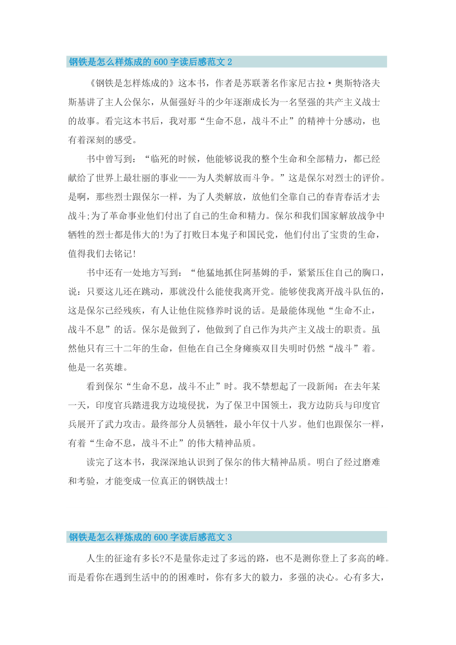 钢铁是怎么样炼成的600字读后感范文.doc_第2页