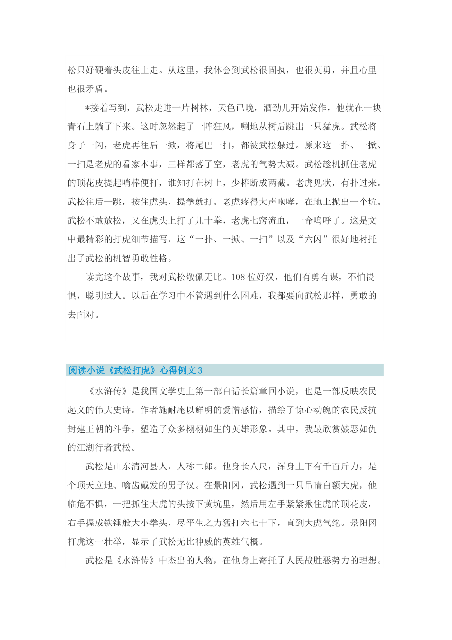 阅读小说《武松打虎》心得例文十篇.doc_第2页