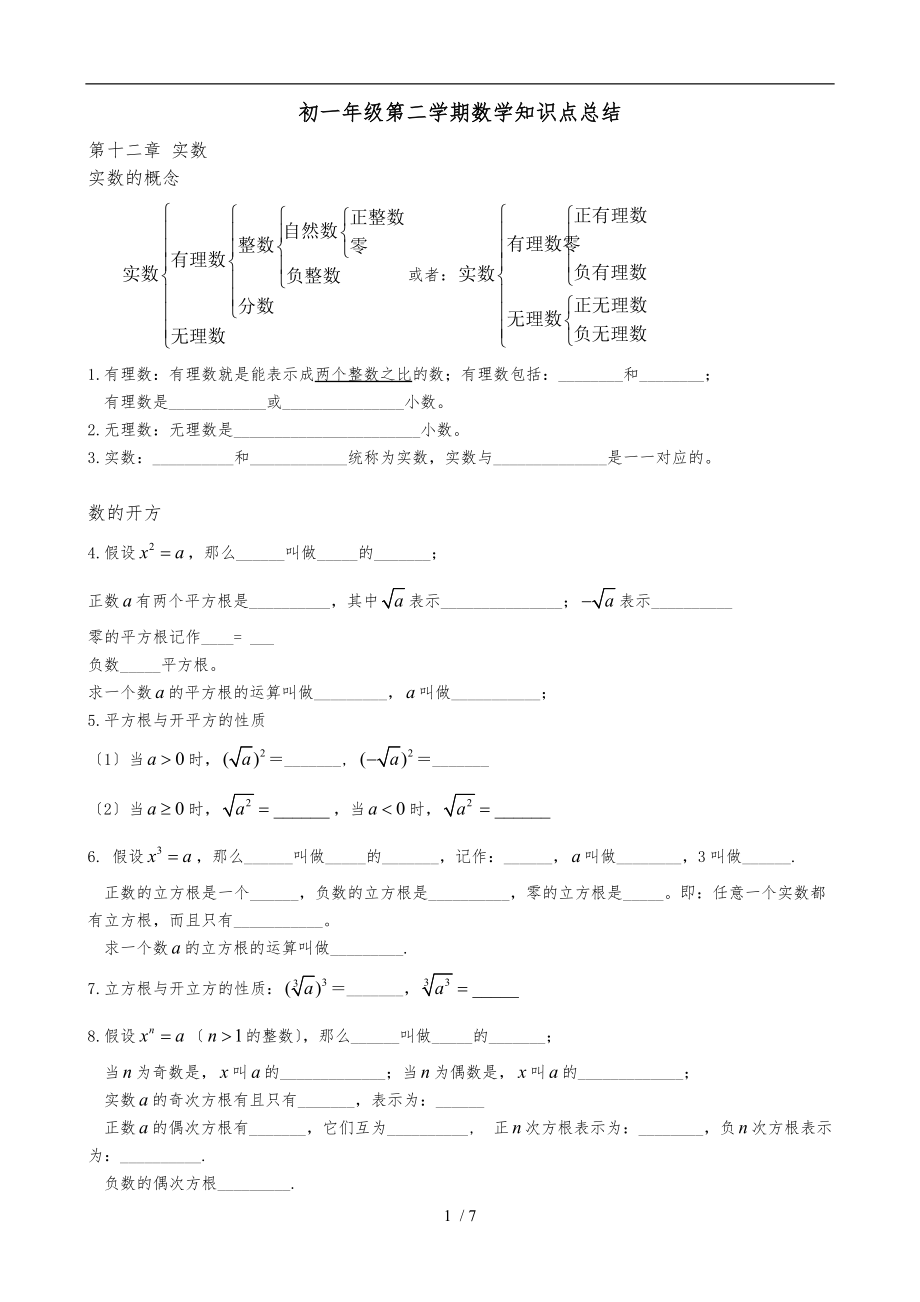 上海教材七级数学下知识点小结16开.doc_第1页