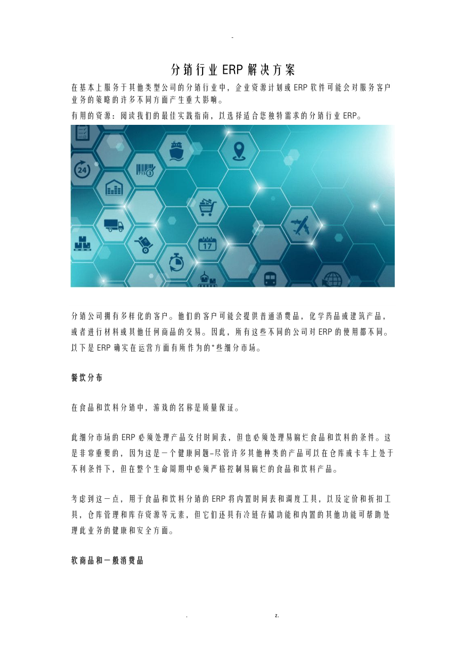 分销行业ERP解决方案.docx_第1页