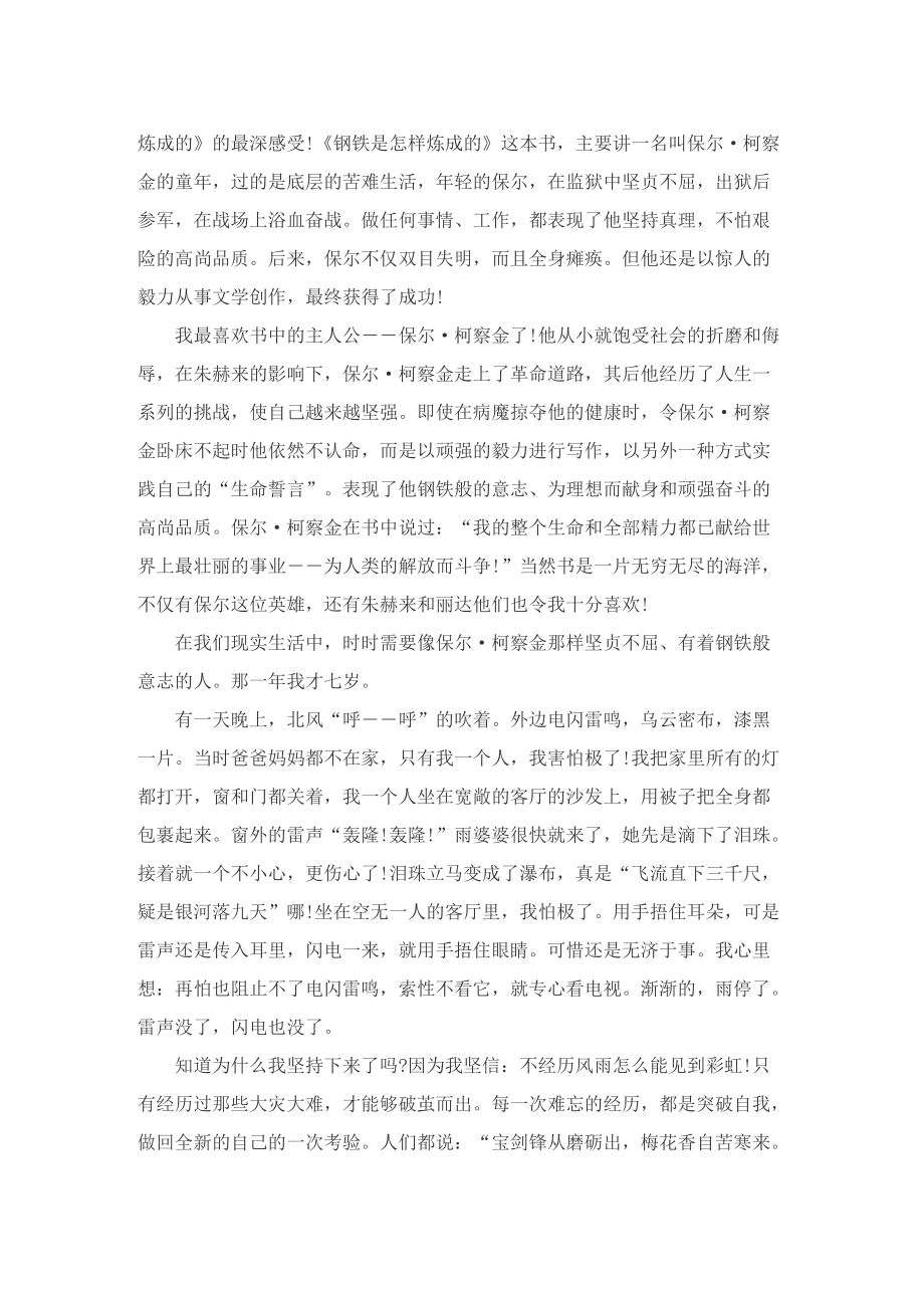 钢铁是怎样炼成的读后感体会(精选五篇).doc_第2页