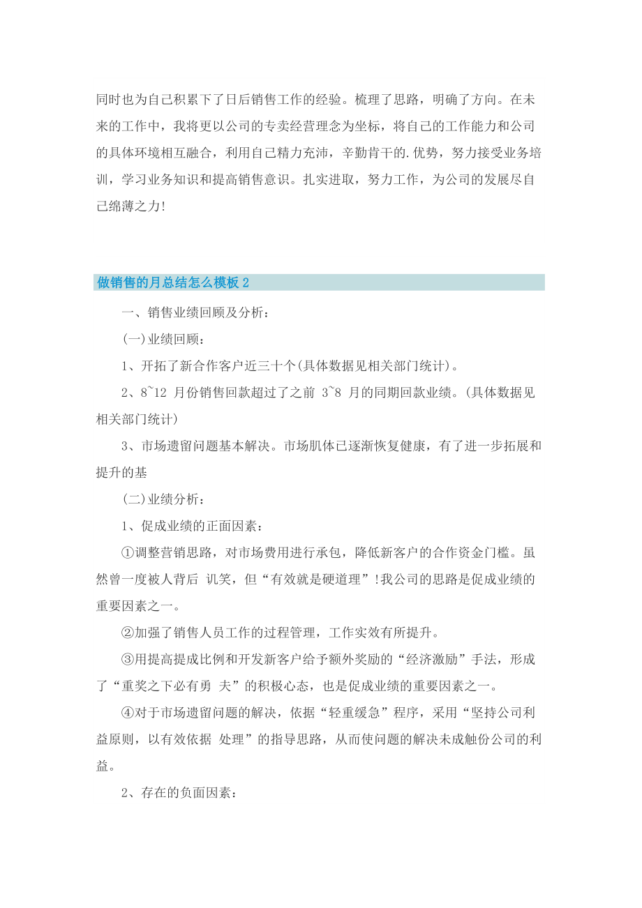 做销售的月总结怎么模板.doc_第2页